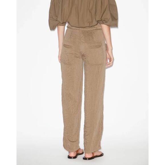 Isabel Marant Serida Drawstring Pant in Khaki FR 36 US 4 - Picture 3 of 4